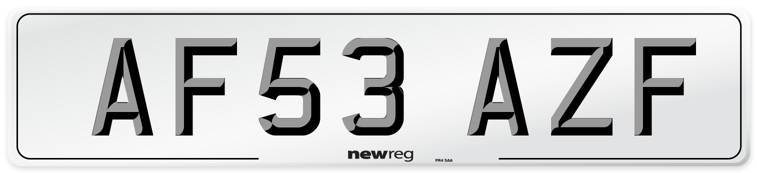 AF53 AZF Number Plate from New Reg